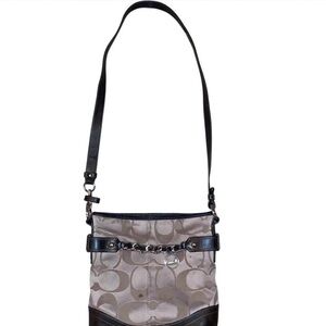 Coach Stylish Black and Gray Shoulder Bag - see description